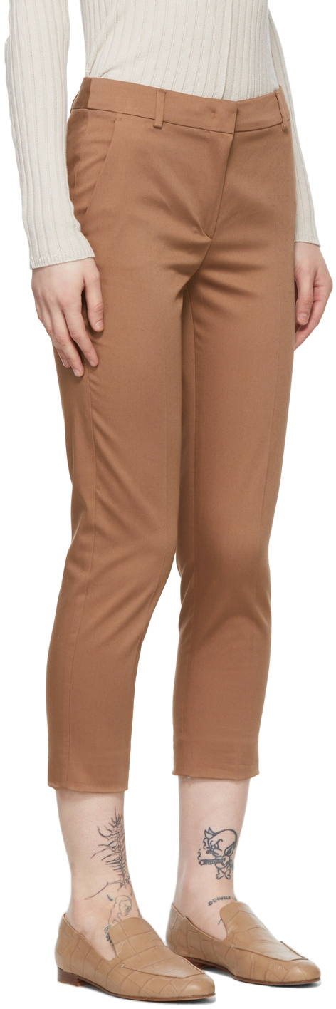 Max Mara Brown Folgore Trousers In 036 Terracotta