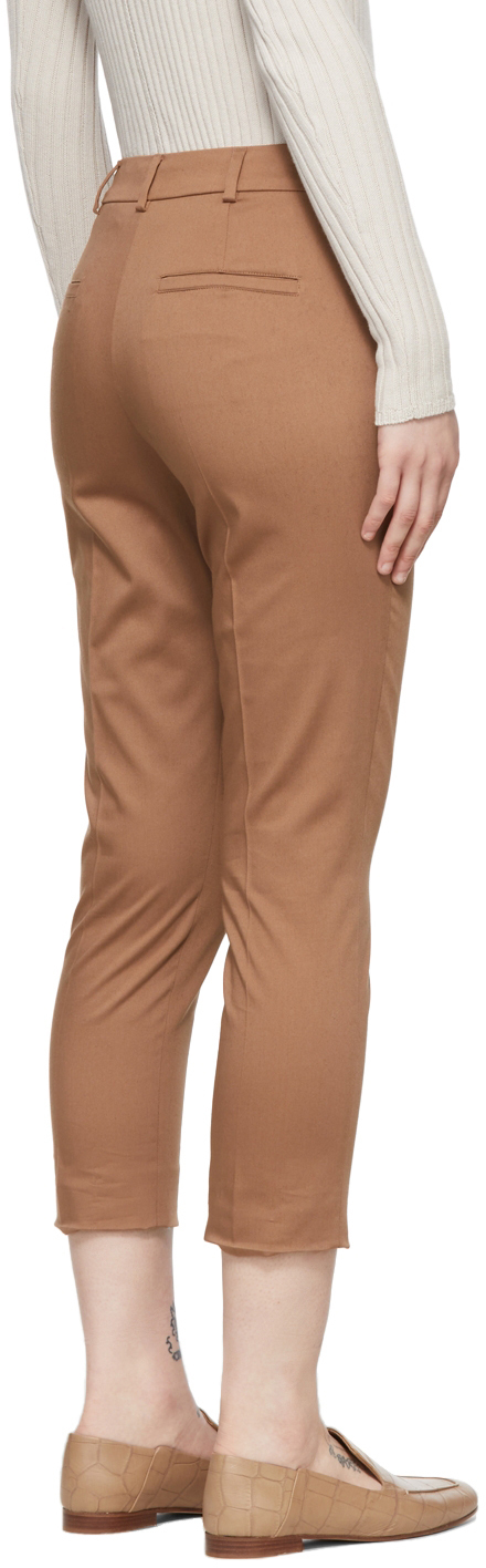 Max Mara Brown Folgore Trousers In 036 Terracotta