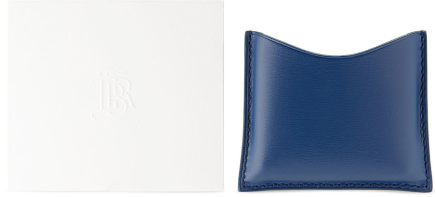 Refillable Leather Compact Case - Navy