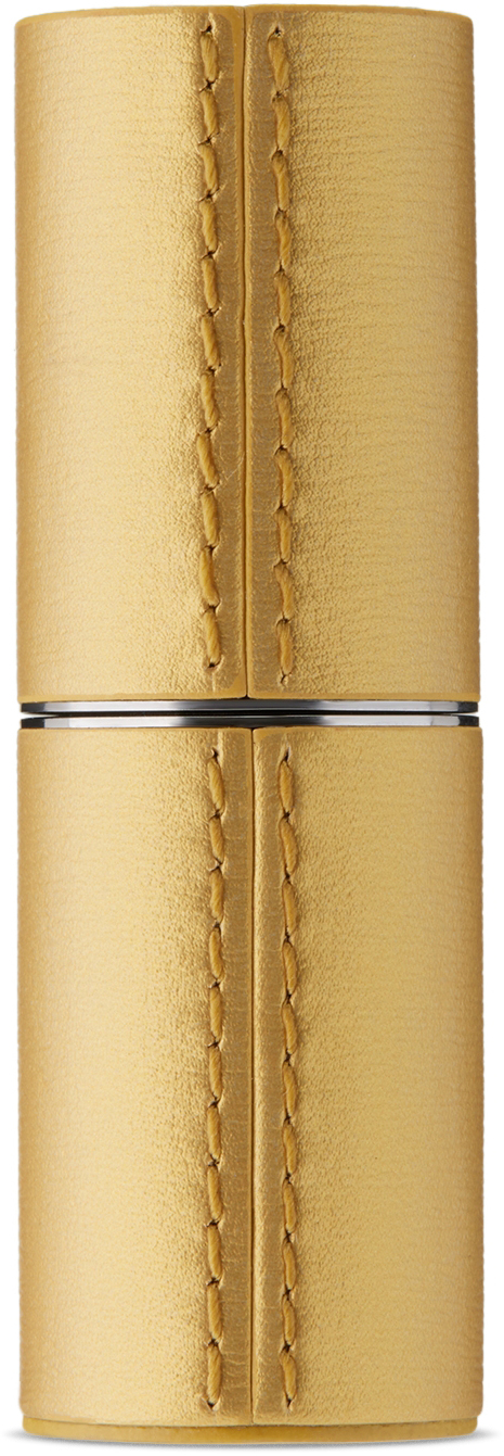 La Bouche Rouge Gold Refillable Leather Lipstick Case