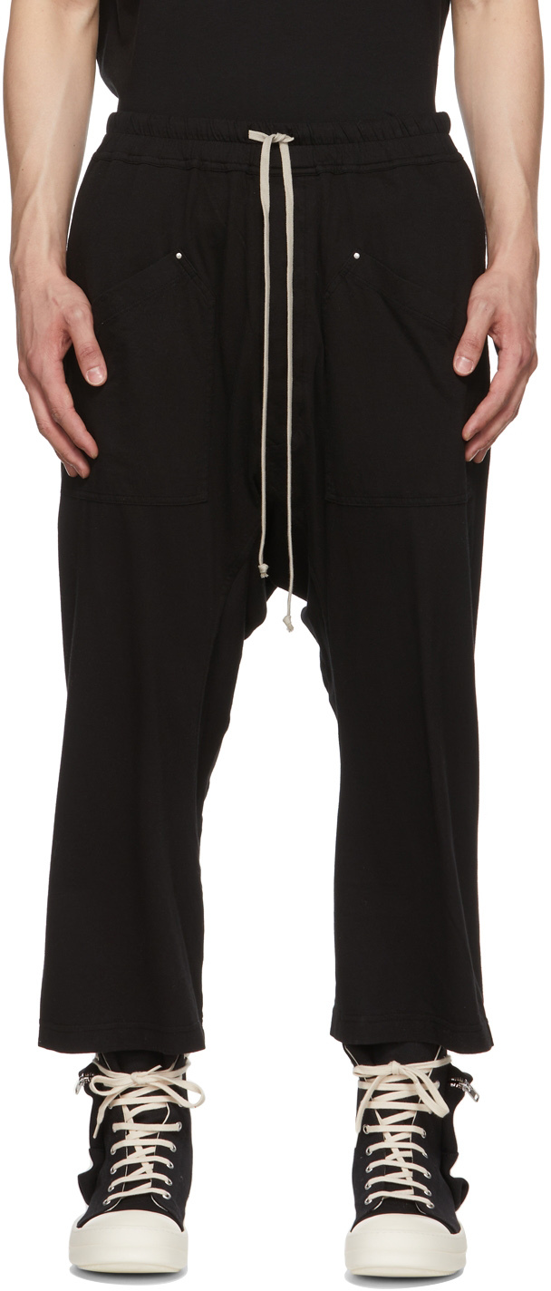 Rick Owens DRKSHDW: Black Cropped Cargo Pants | SSENSE