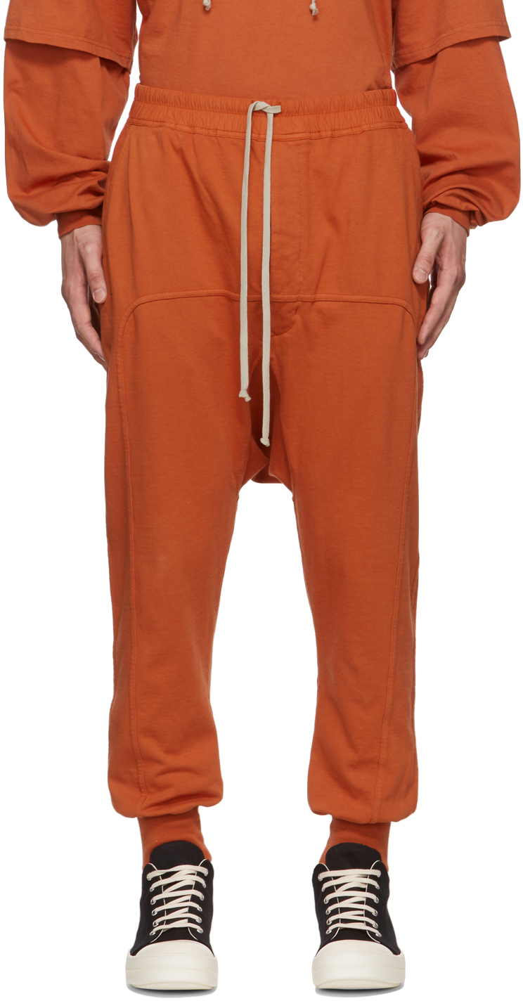 Rick Owens Drkshdw: Orange Drawstring Lounge Pants | SSENSE Canada
