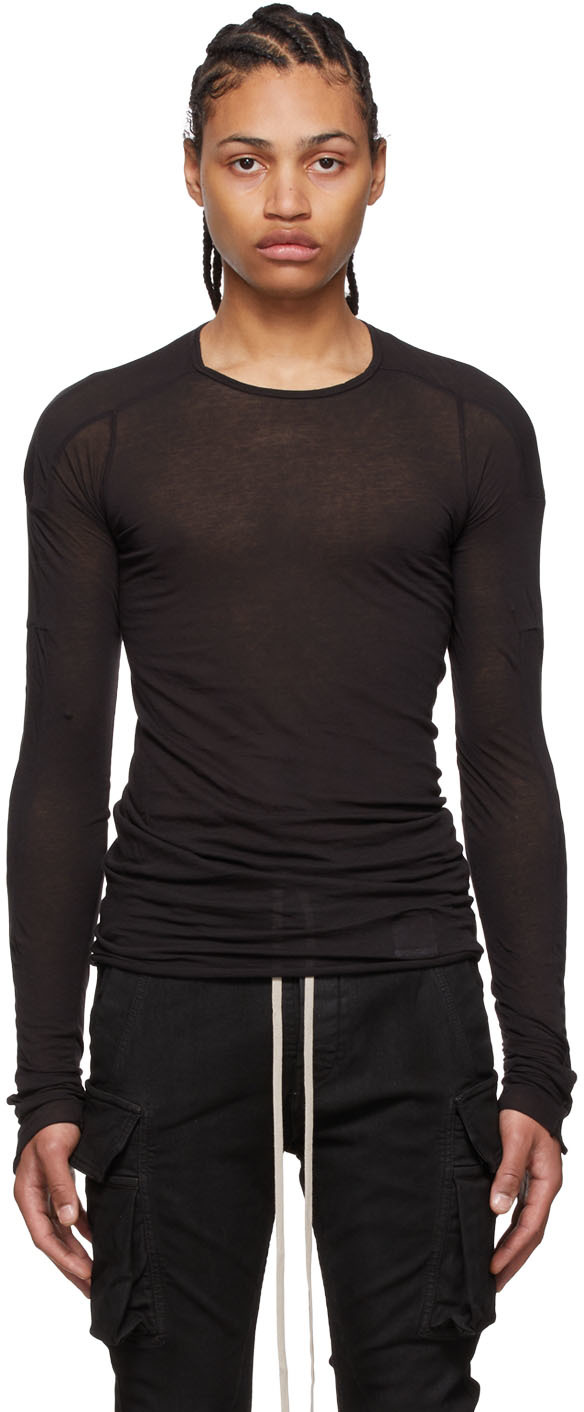 Ssense Uomo Abbigliamento Top e t-shirt Top Black Scarification Long Sleeve T-Shirt 