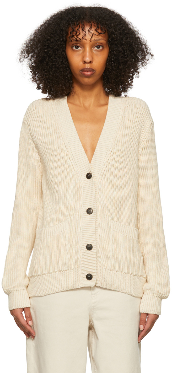 Off-White Cotton Cardigan by Sunspel on Sale