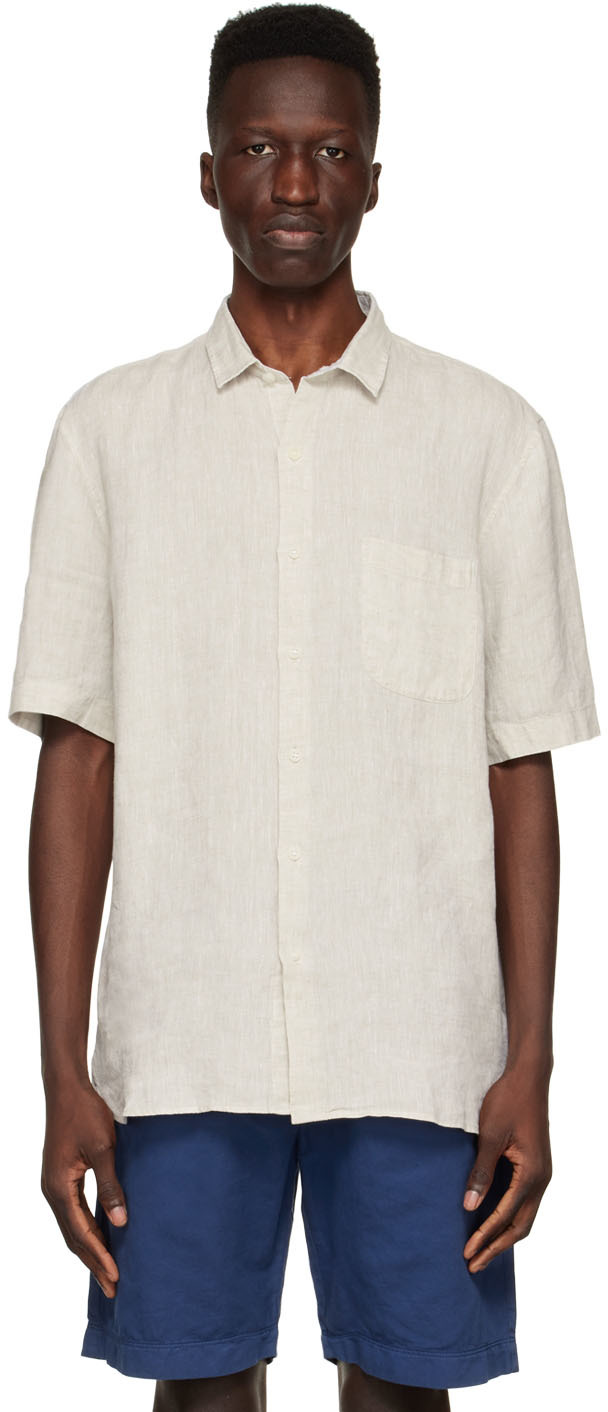 Beige Linen Shirt by Sunspel on Sale