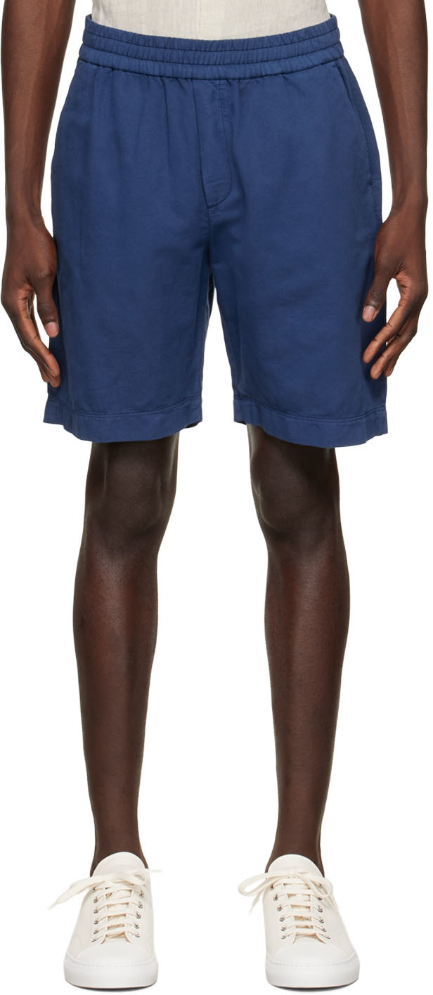 Cotton Linen Drawstring Shorts Atlantic Blue di Sunspel da Uomo Uomo Shorts da Shorts Sunspel 
