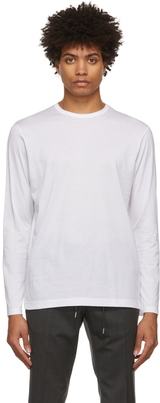 Sunspel White Long Sleeve T-Shirt | Smart Closet