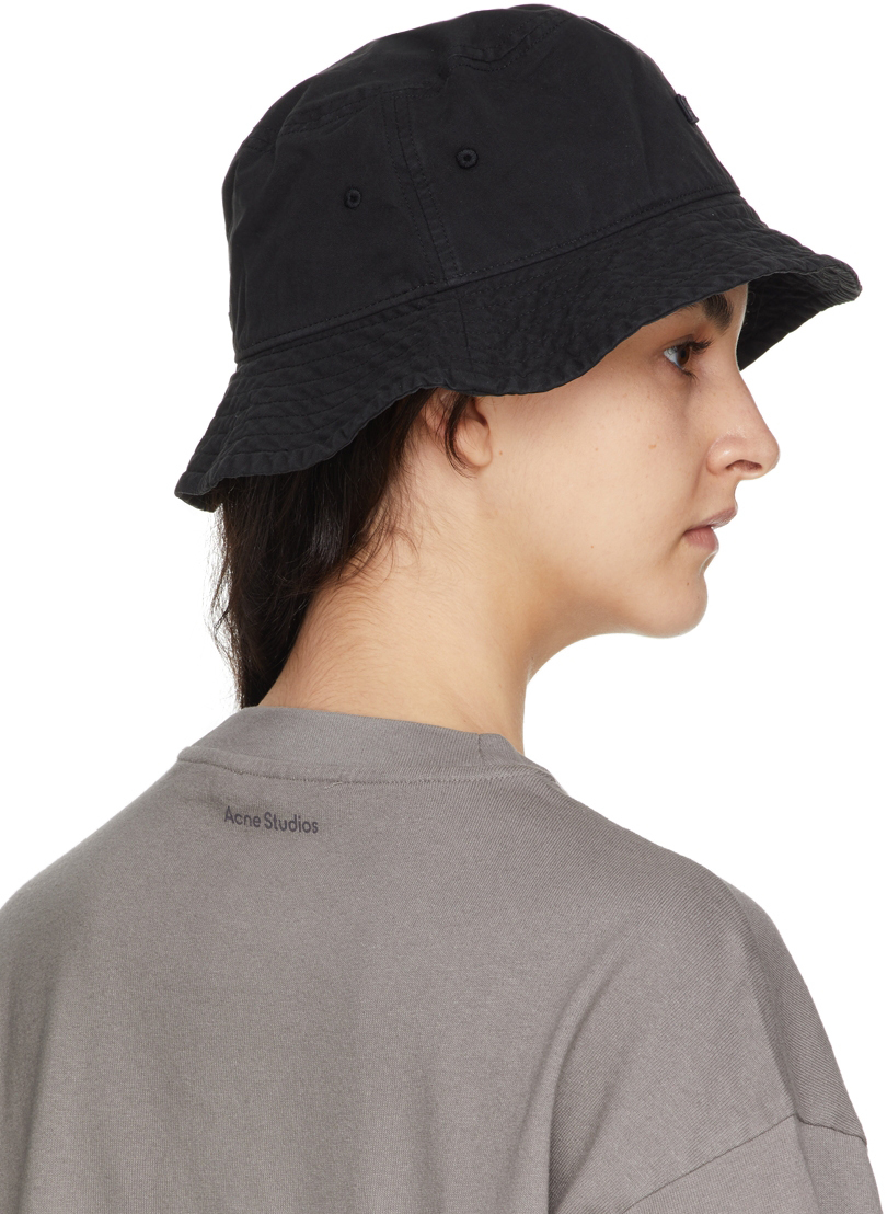 Acne Studios Black Buko Face Bucket Hat | Smart Closet