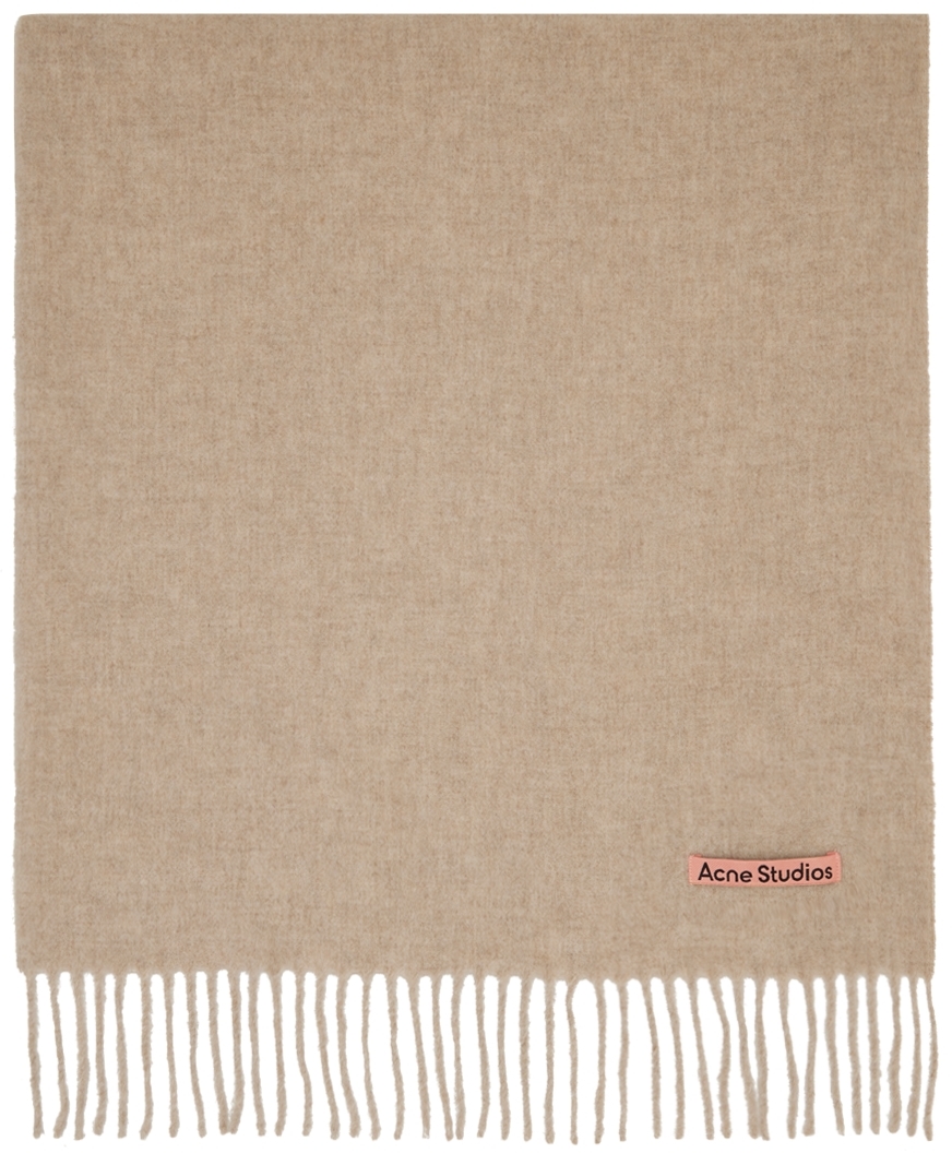Acne Studios Brown Wool Fringed Scarf 
