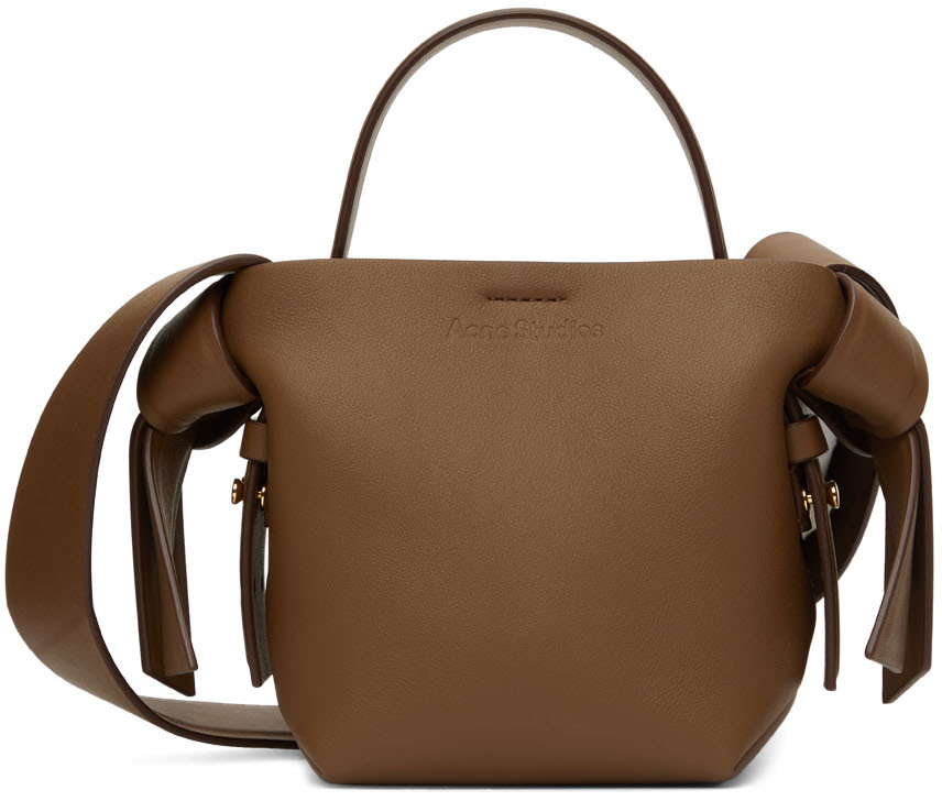 Brown Leather Micro Shoulder Bag by Acne Studios on Sale