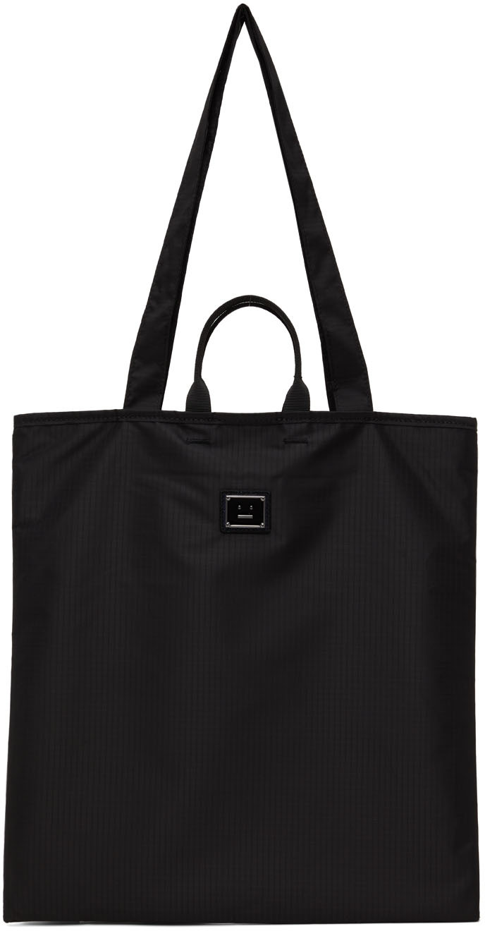 Acne Studios New Arwen Face-patch Shell Tote Bag In Black