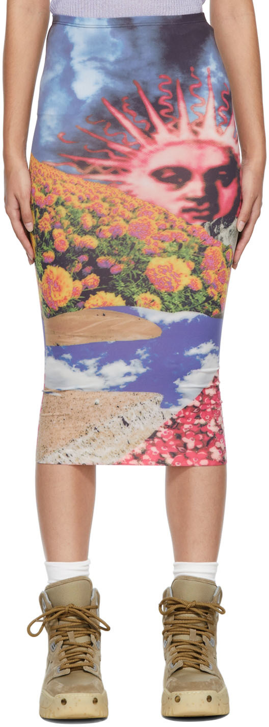 Acne Studios Multicolor Nylon Midi Skirt