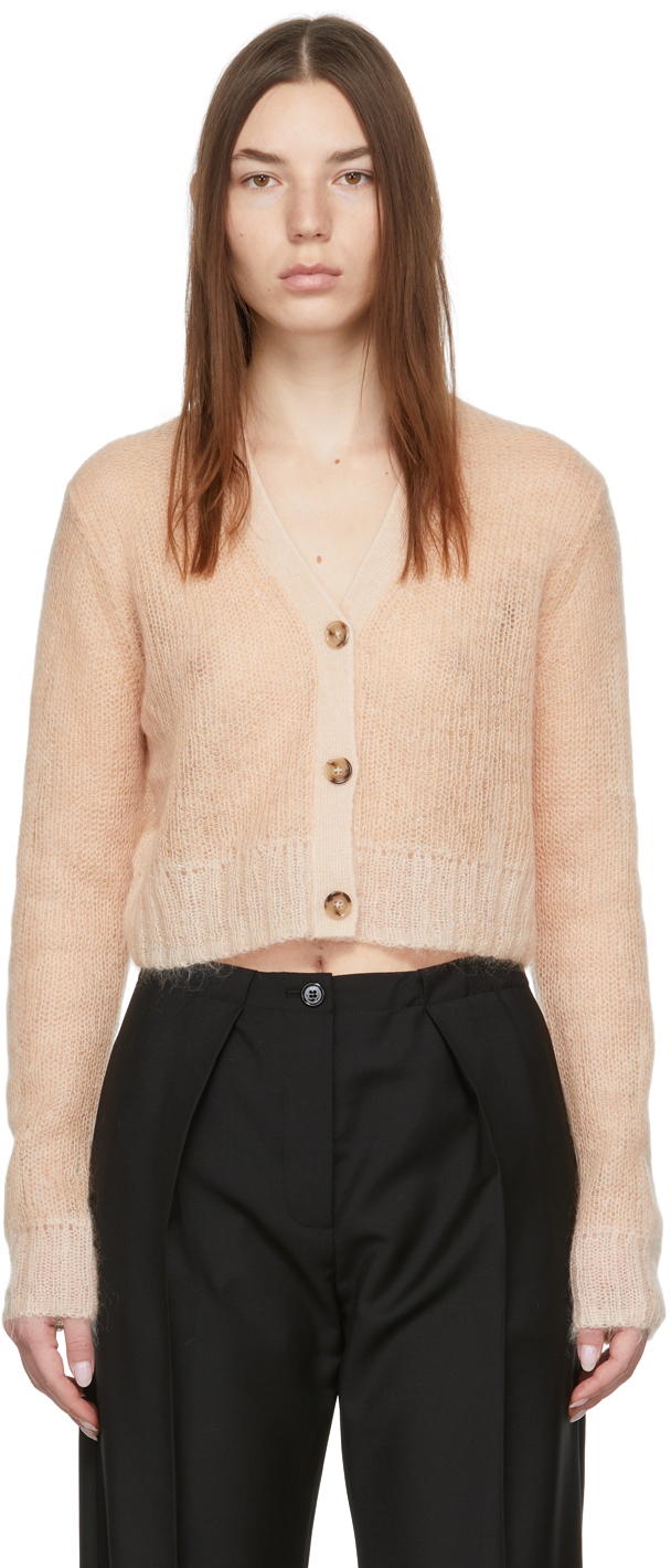 Beige Cropped Cardigan by Acne Studios on Sale