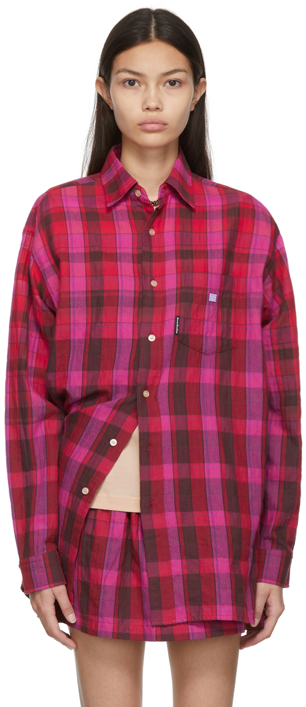 Pink Plaid Flannel S