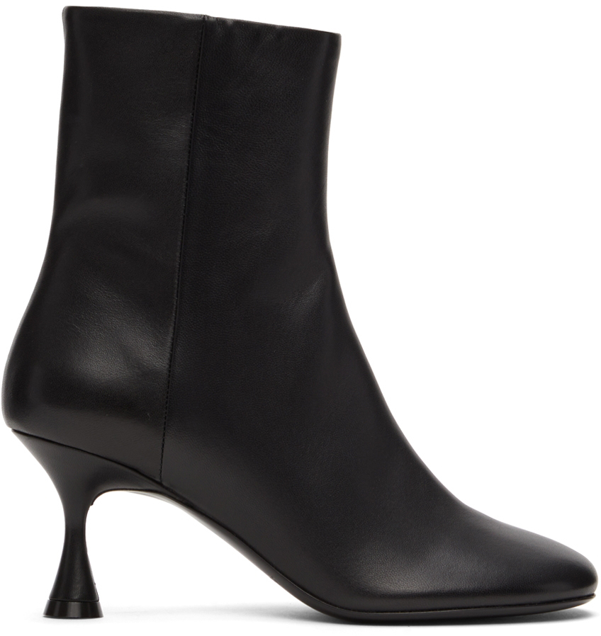 Black Leather Ankle Boots