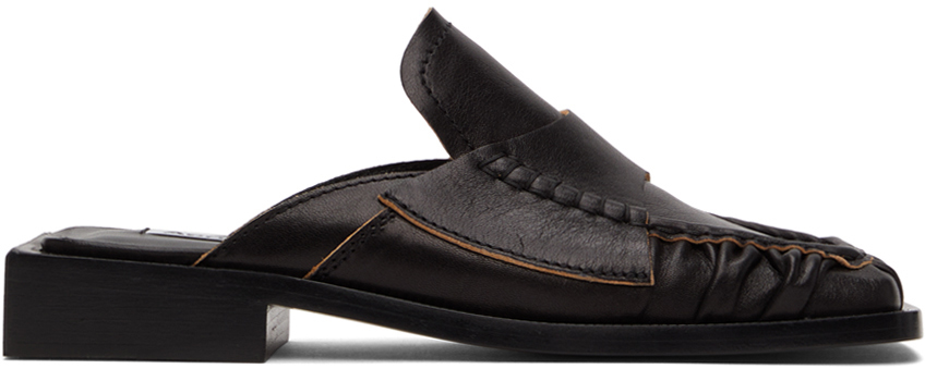 Acne Studios: Black Square Toe Loafers | SSENSE