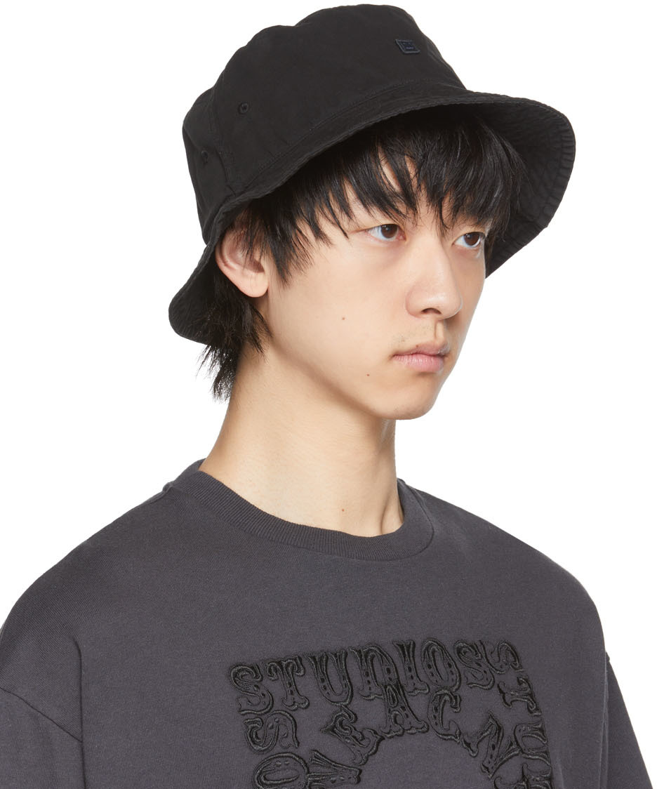 Acne Studios Black Buko Face Bucket Hat | Smart Closet