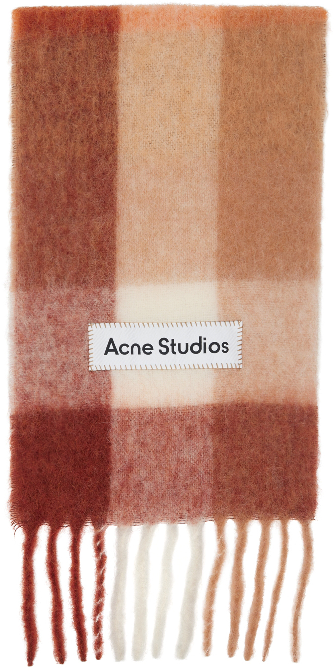 Acne Studios Orange & White Alpaca & Mohair Heavy Scarf