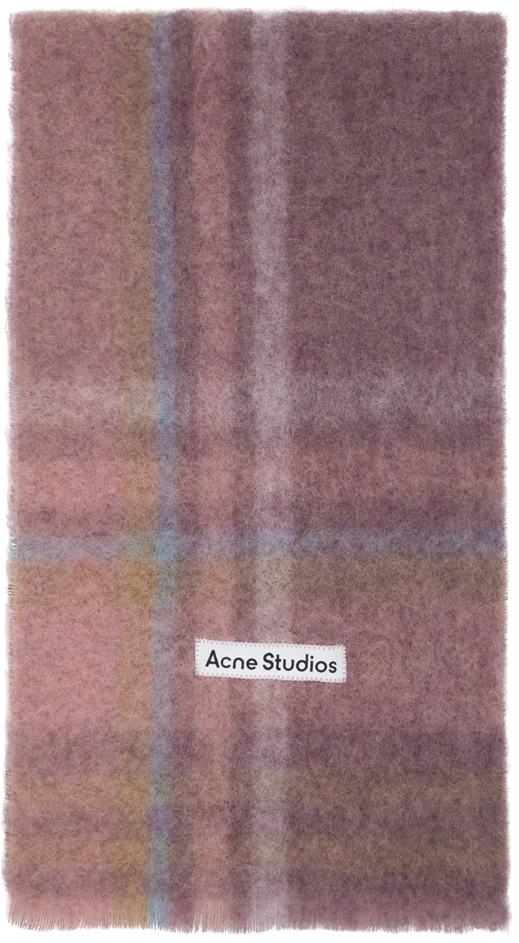 Acne Studios Purple & Blue Checked Scarf