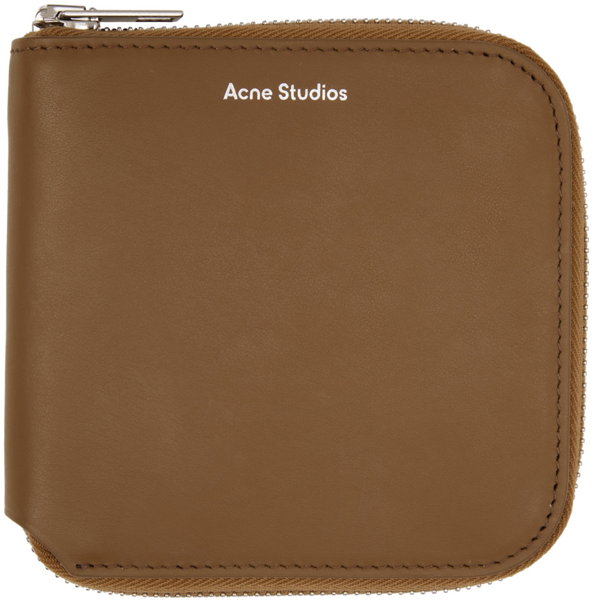 Acne Studios Brown Compact Zip Wallet