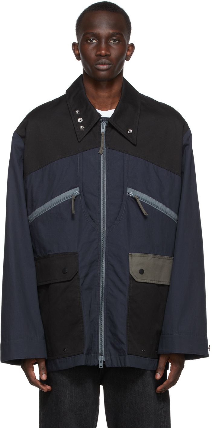 Acne Studios Black & Navy Casual Cotton Jacket