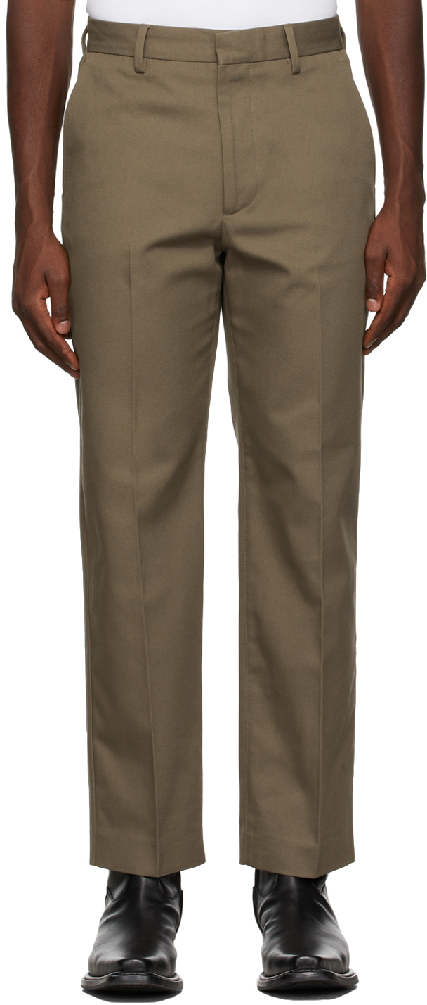 Acne Studios: Brown Fitted Trousers | SSENSE
