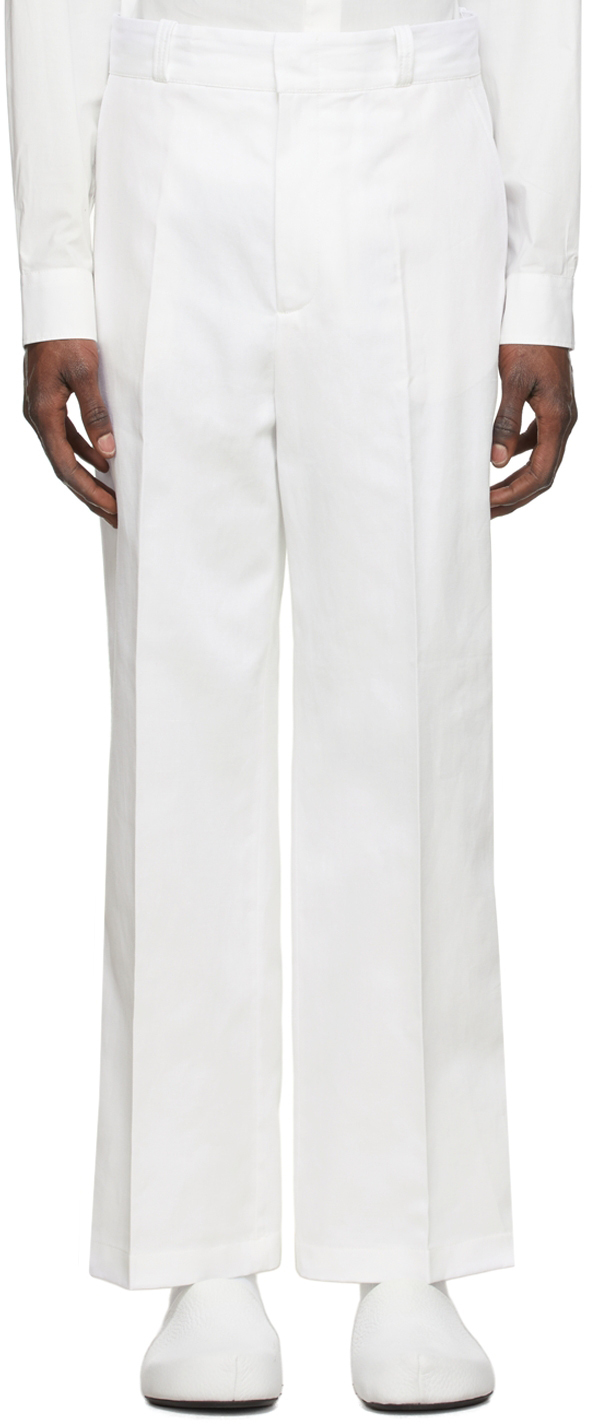 Acne Studios White Cotton Trousers