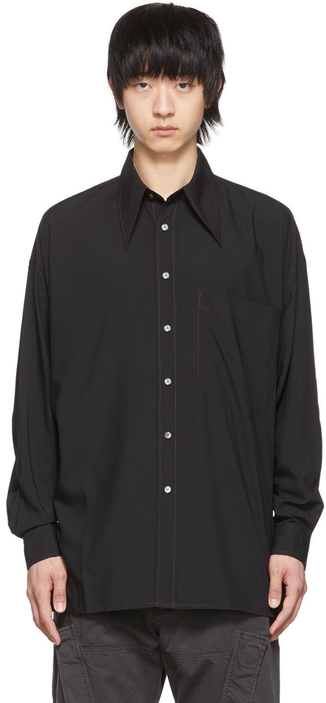 Black Polyester Shirt by Acne Studios on Sale