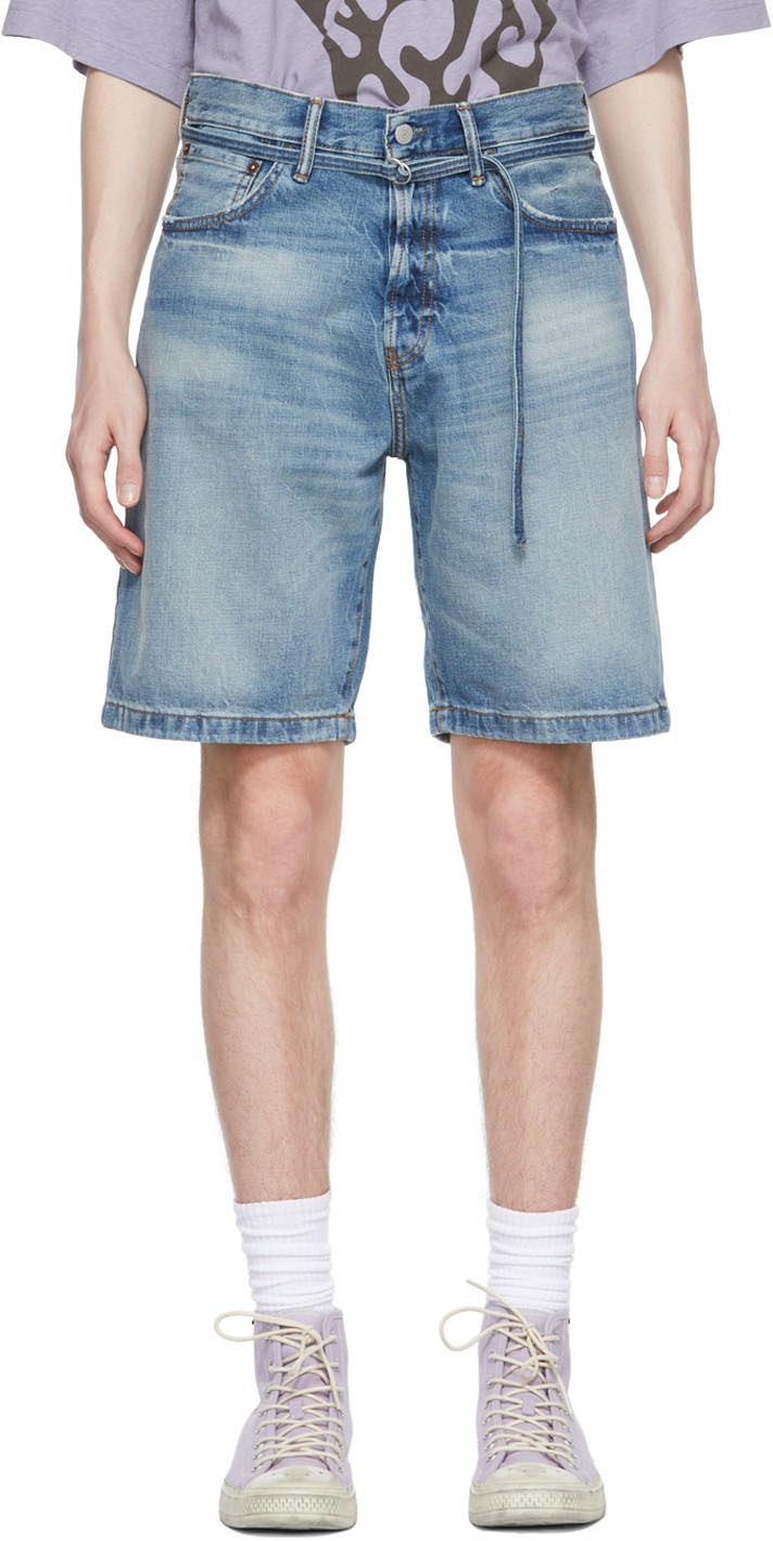 Acne Studios: Blue Denim Shorts | SSENSE