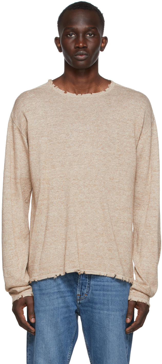 Brown Distressed Sweater by Acne Studios on Sale