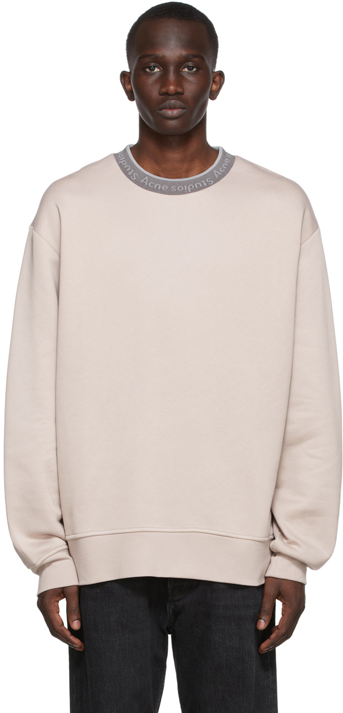 Acne Studios Grey Logo Collar Sweatshirt