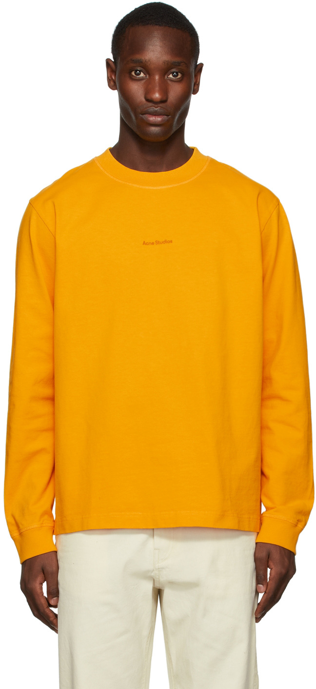 Acne Studios Yellow Logo Long Sleeve T-Shirt
