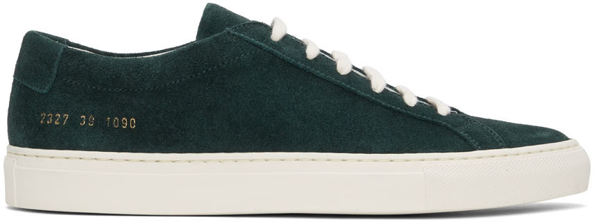 Common Projects Green Suede Achilles Low Sneakers