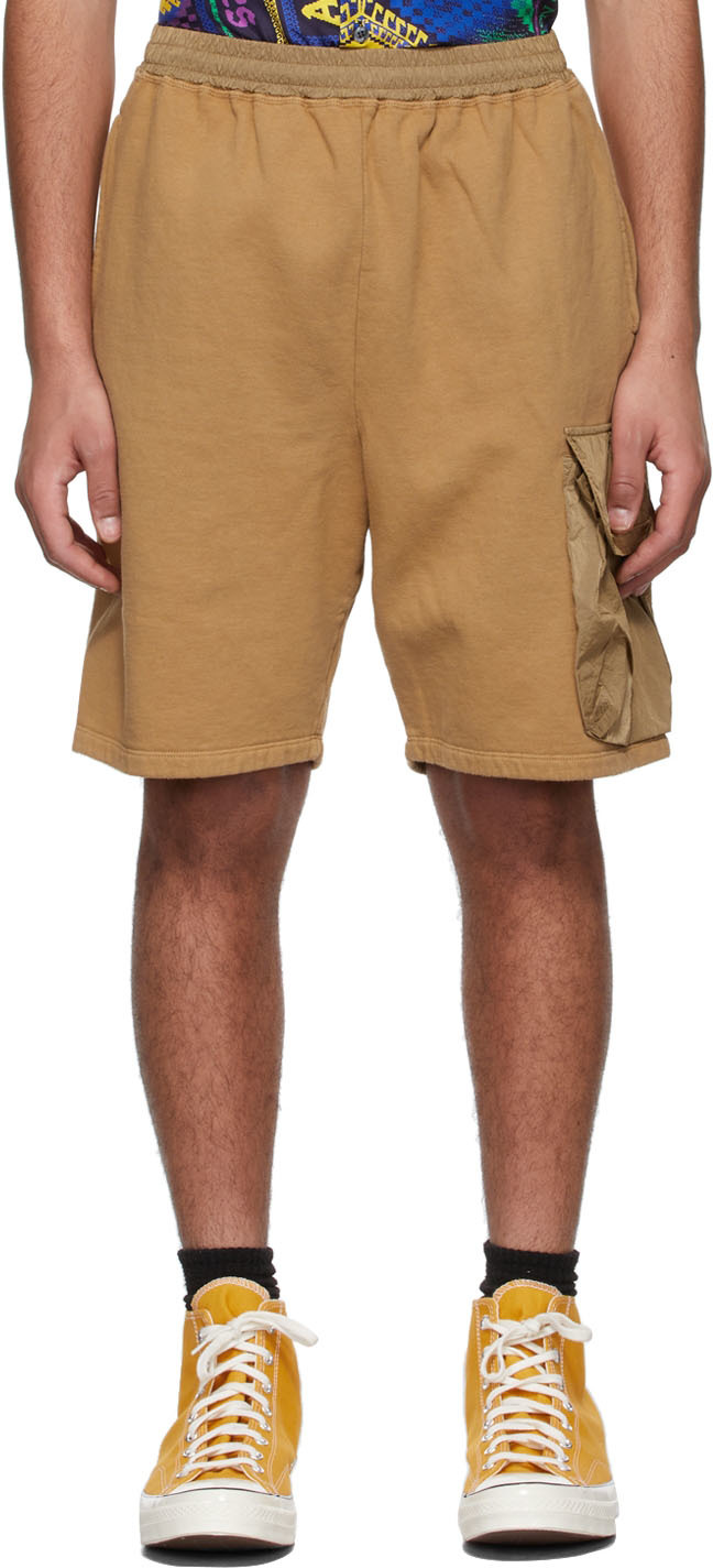 Aries Brown Cotton Shorts