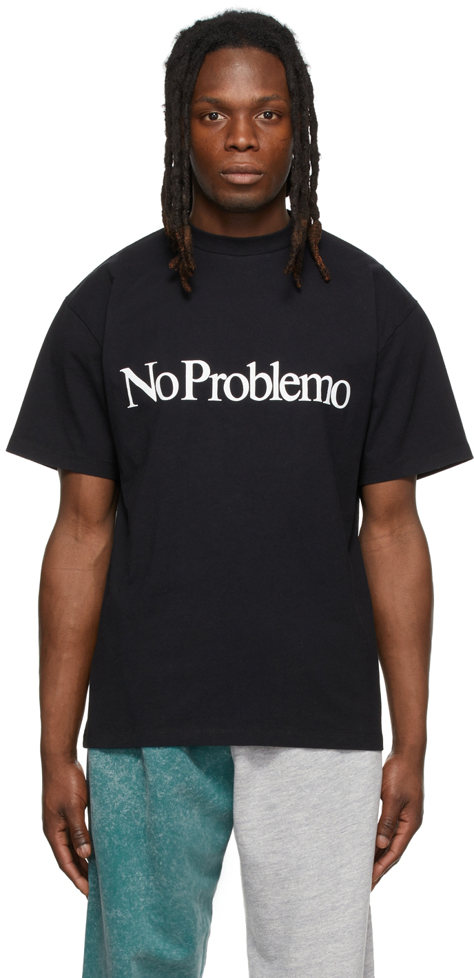 Farmakologi Afspejling Ritual Aries: Black 'No Problemo' T-Shirt | SSENSE