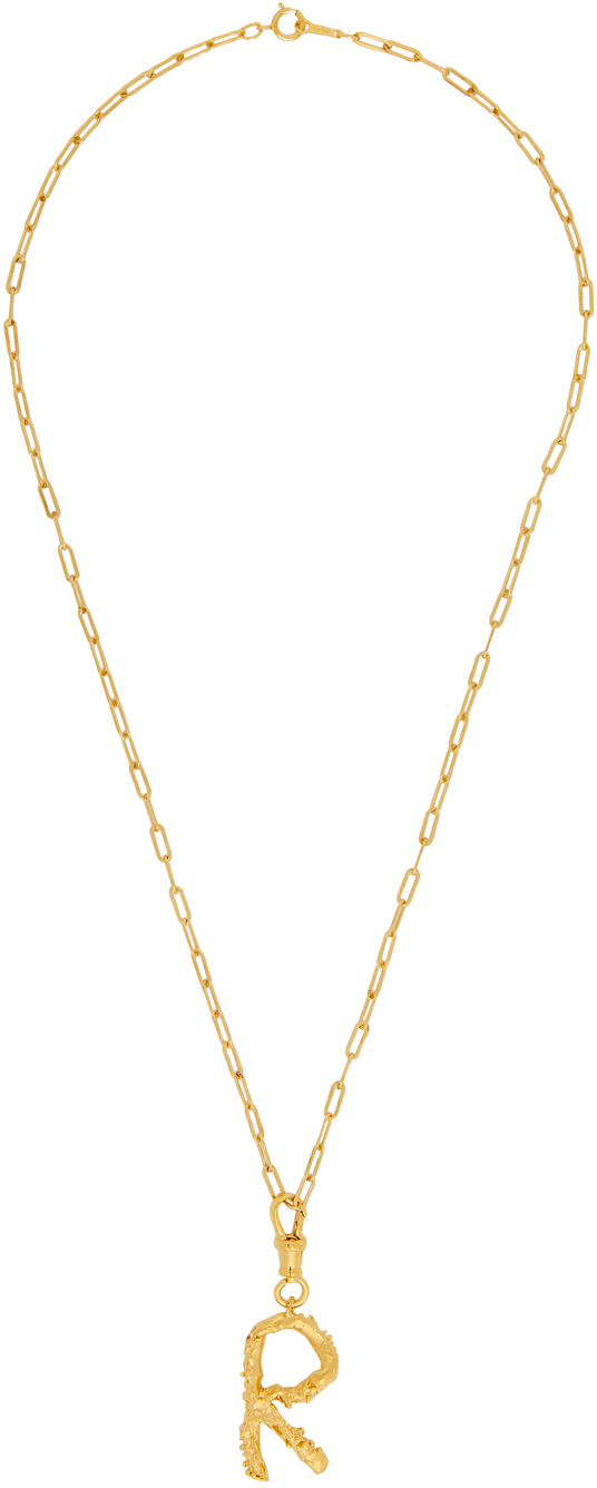 SSENSE Exclusive Gold 'R' Alphabet Necklace