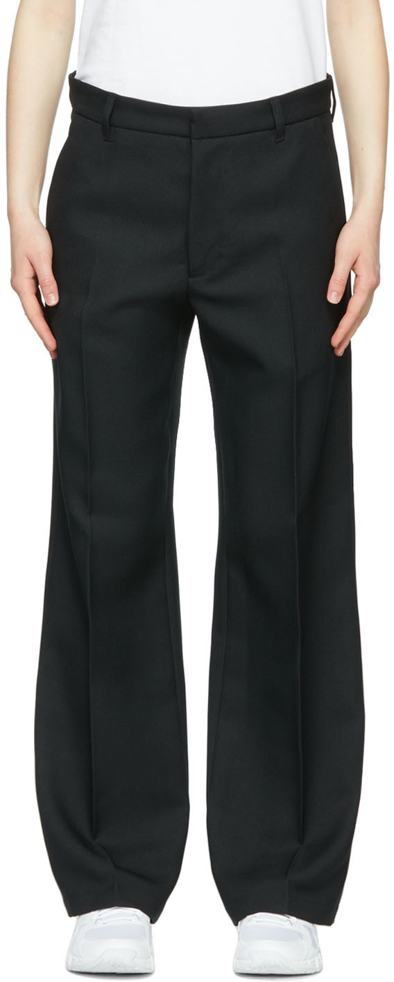 Black Polyester Trousers by Stockholm (Surfboard) Club on Sale