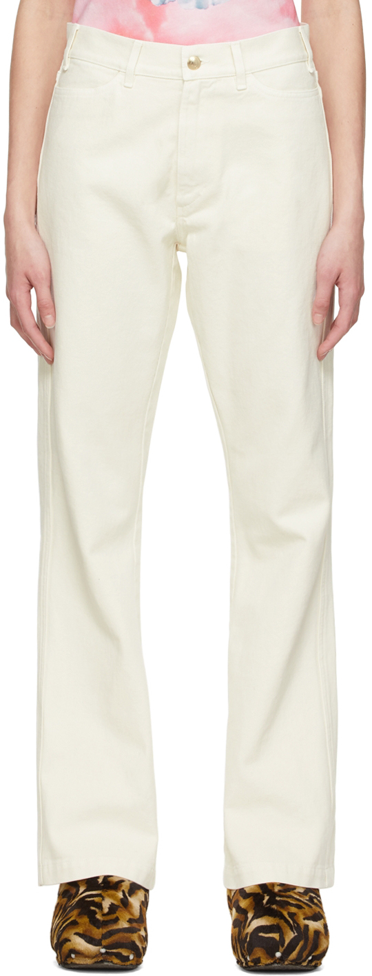 Stockholm (Surfboard) Club Off-White Flared Trousers