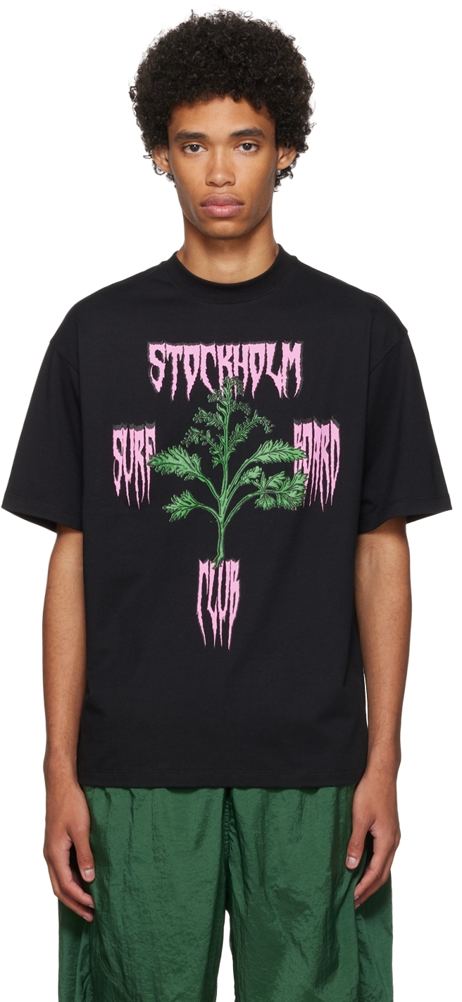 Stockholm (Surfboard) Club Black Organic Cotton T-Shirt