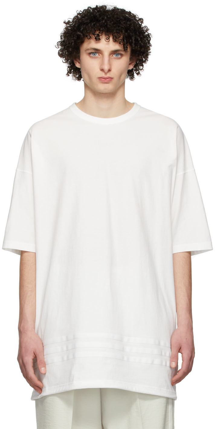 Y-3 White Oversized Stripes T-Shirt