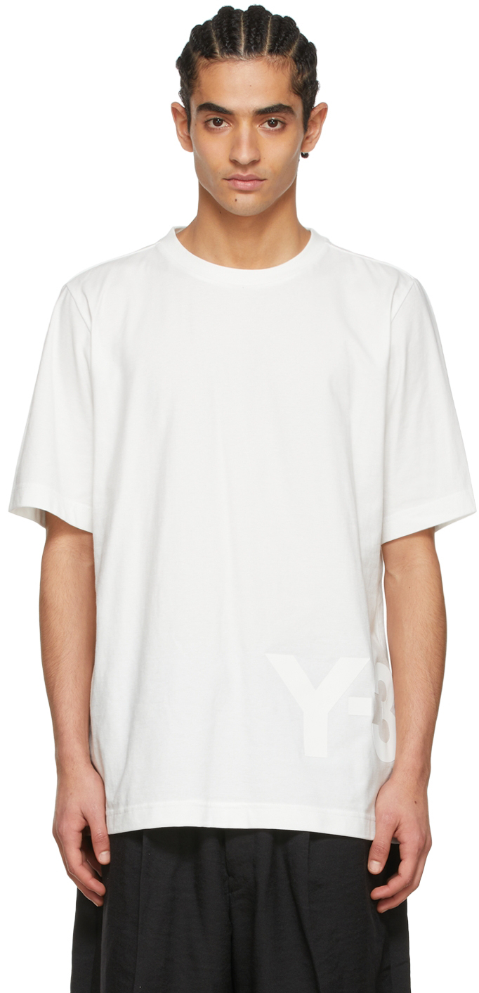 Mens Y-3 Classic Logo Back T-Shirt In White 