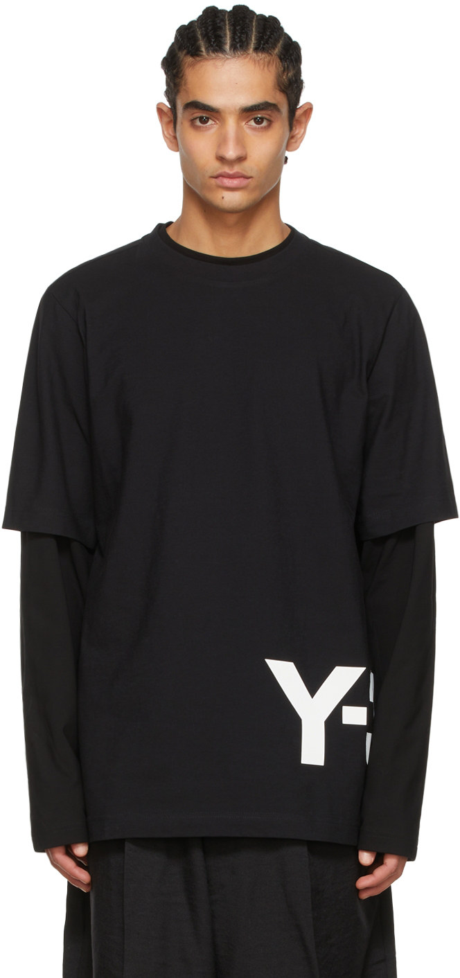 Y-3 Black Cotton T-Shirt