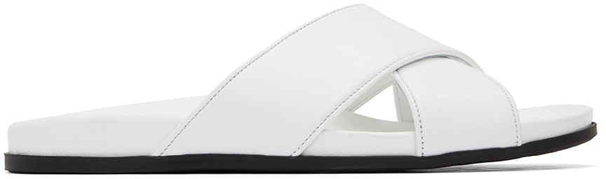 Manolo Blahnik White Leather Chiltern Sandals In 0002 White