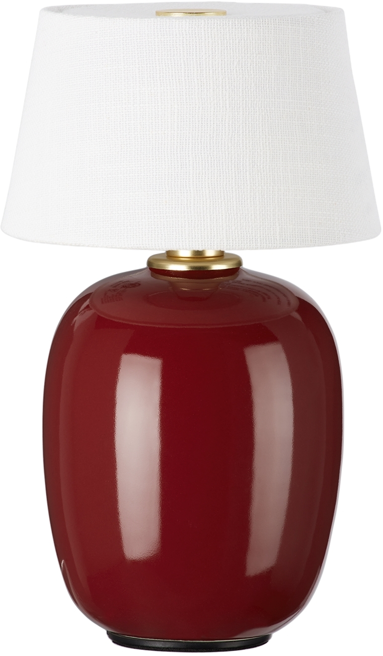 Menu Burgundy Ceramic Portable Torso Table Lamp In Ruby Red