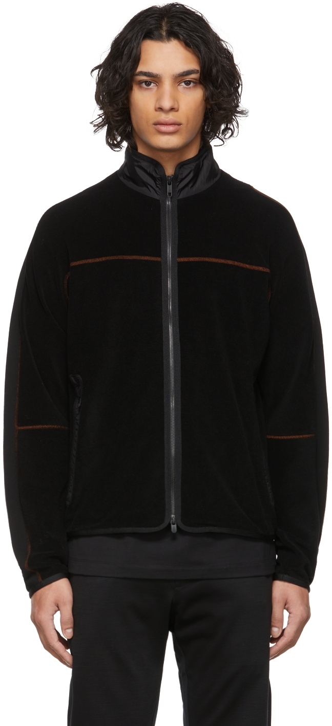ZEGNA Black Outdoor Capsule Techmerino&trade; Wool Fleece Zip-Up