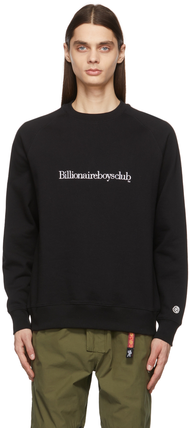 Billionaire Boys Club Black Embroidered Serif Logo Sweatshirt