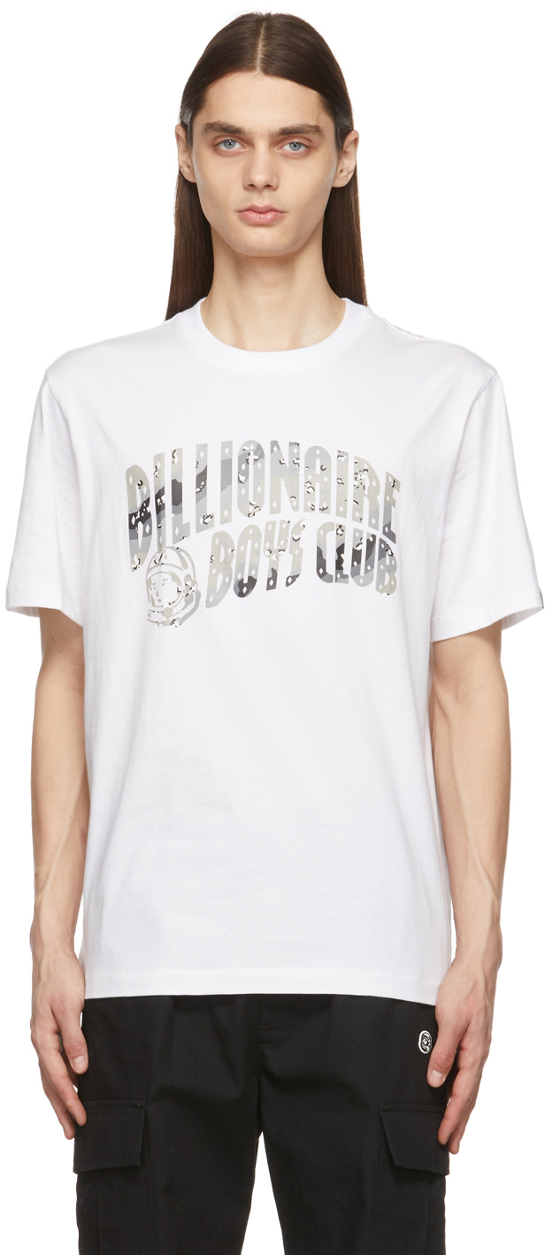 Billionaire Boys Club: White Camo Arch Logo T-Shirt | SSENSE UK