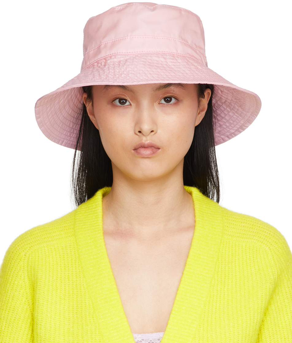 GANNI Pink Recycled Bucket Hat