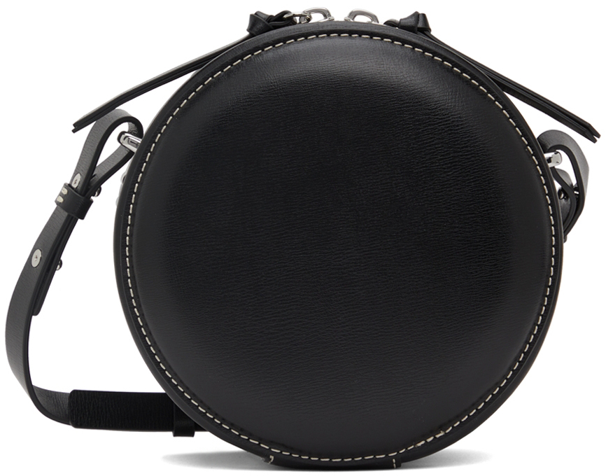 GANNI BLACK ROUND SHOULDER BAG