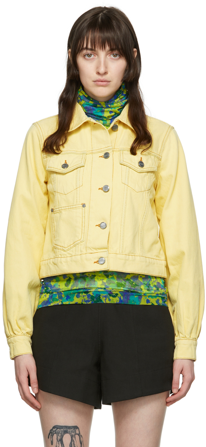 GANNI Yellow Organic Cotton Denim Jacket